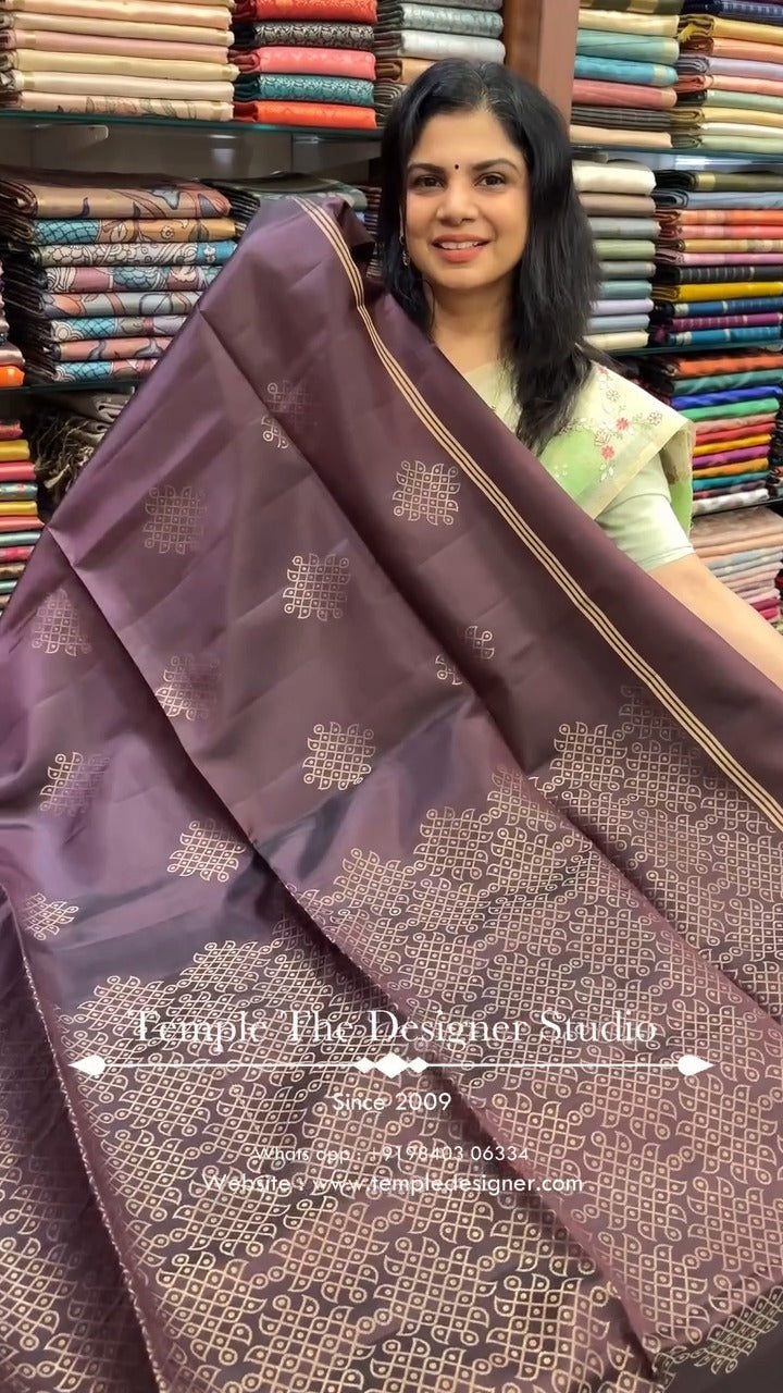 Saree Name - Soft Silk Saree(Kolam Design)

Blouse - Self Colour Bl...