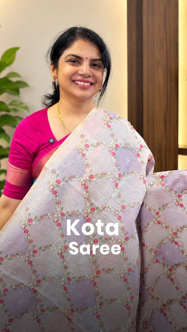 Saree Name - Kota Saree

Blouse - Running Blouse

Length - 5mtrs to...