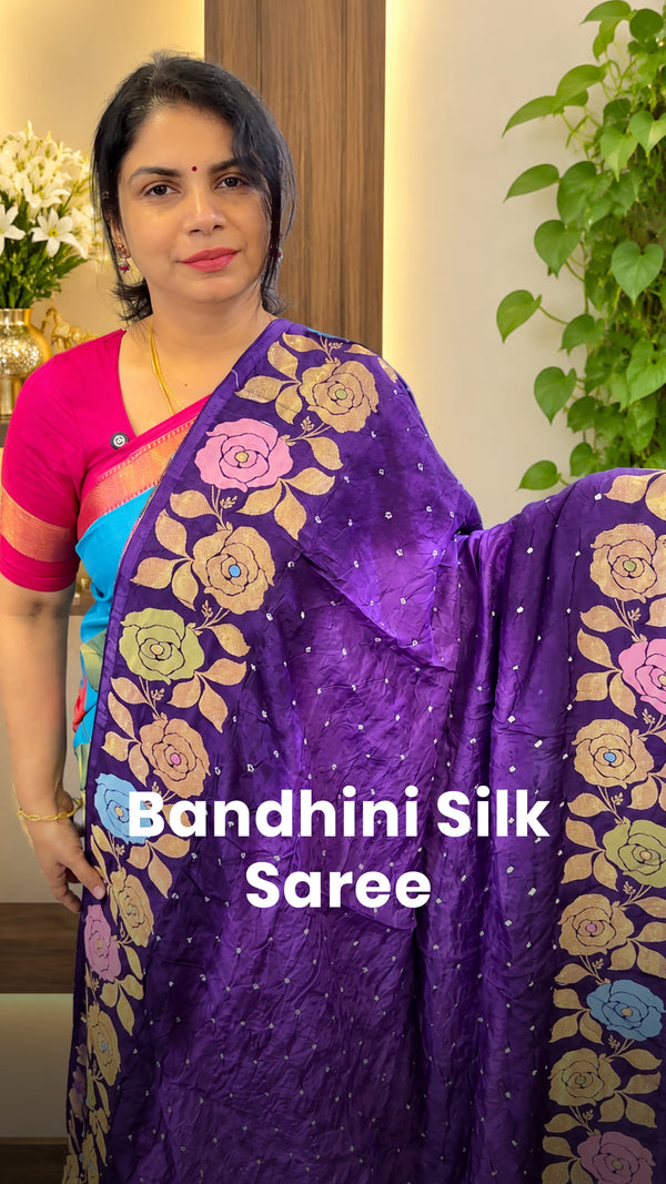 Saree Name - Bandhini Silk Saree

Blouse - Contrast Blouse

Length ...
