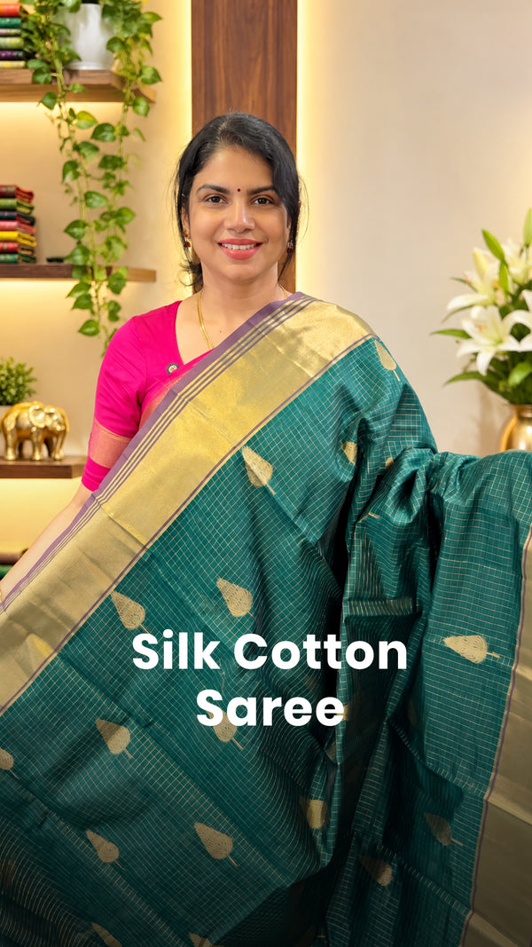 Saree Name - Silk Cotton Saree

Blouse - Contrast Blouse

Length - ...