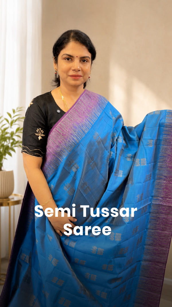 Saree Code - | TTDS3504

Saree Name -Semi Tussar Saree

Blouse - Co...