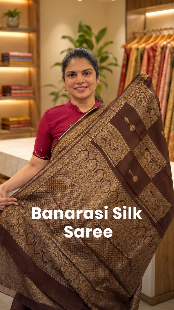 Saree Code - TTDS3472

Saree Name - Banarasi Raw Silk Saree

Blouse...