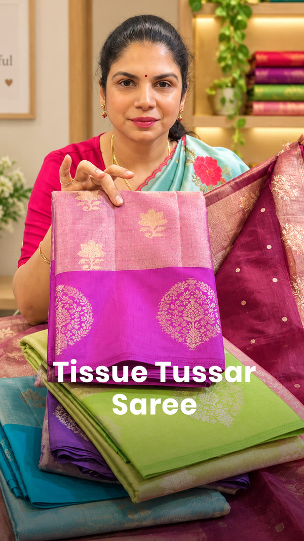 Saree Code - TTDS3510

Saree Name - Tissue Tussar Saree

Blouse - S...