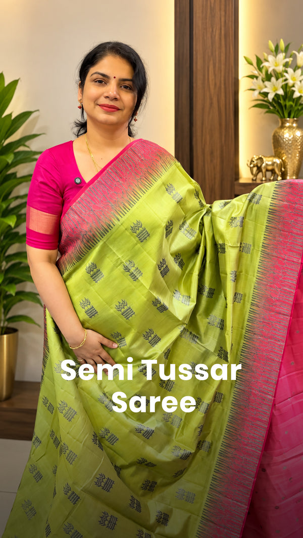 Saree Code - TTDS3408

Saree Name - Semi Tussar Silk Saree

Blouse ...