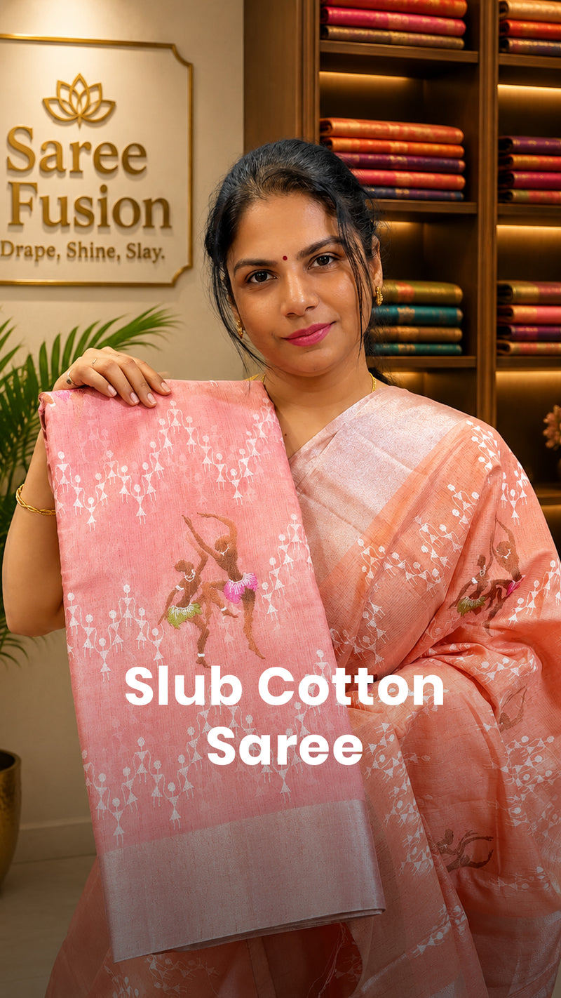 Saree Name - Slub Cotton Saree

Blouse - Self Colour Blouse

Length...