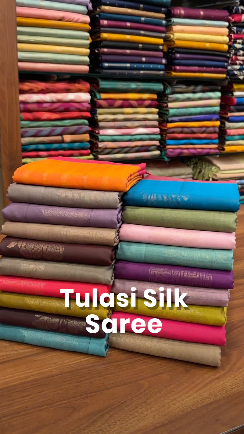 Saree Name -  Tulasi Silk Saree

Blouse - Contrast Blouse

Starting...