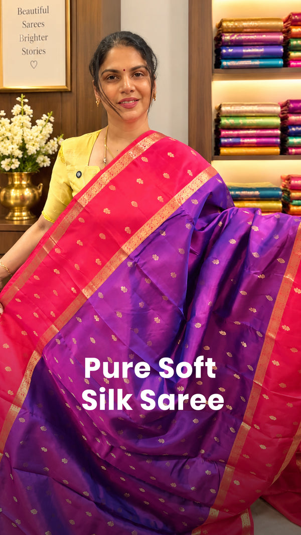Saree Name - Pure Soft Silk Saree

Blouse - Contrast Blouse

Length...