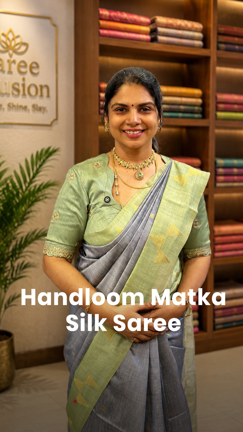 Saree Name - Handloom Matka Silk Saree

Blouse - Contrast Blouse

L...