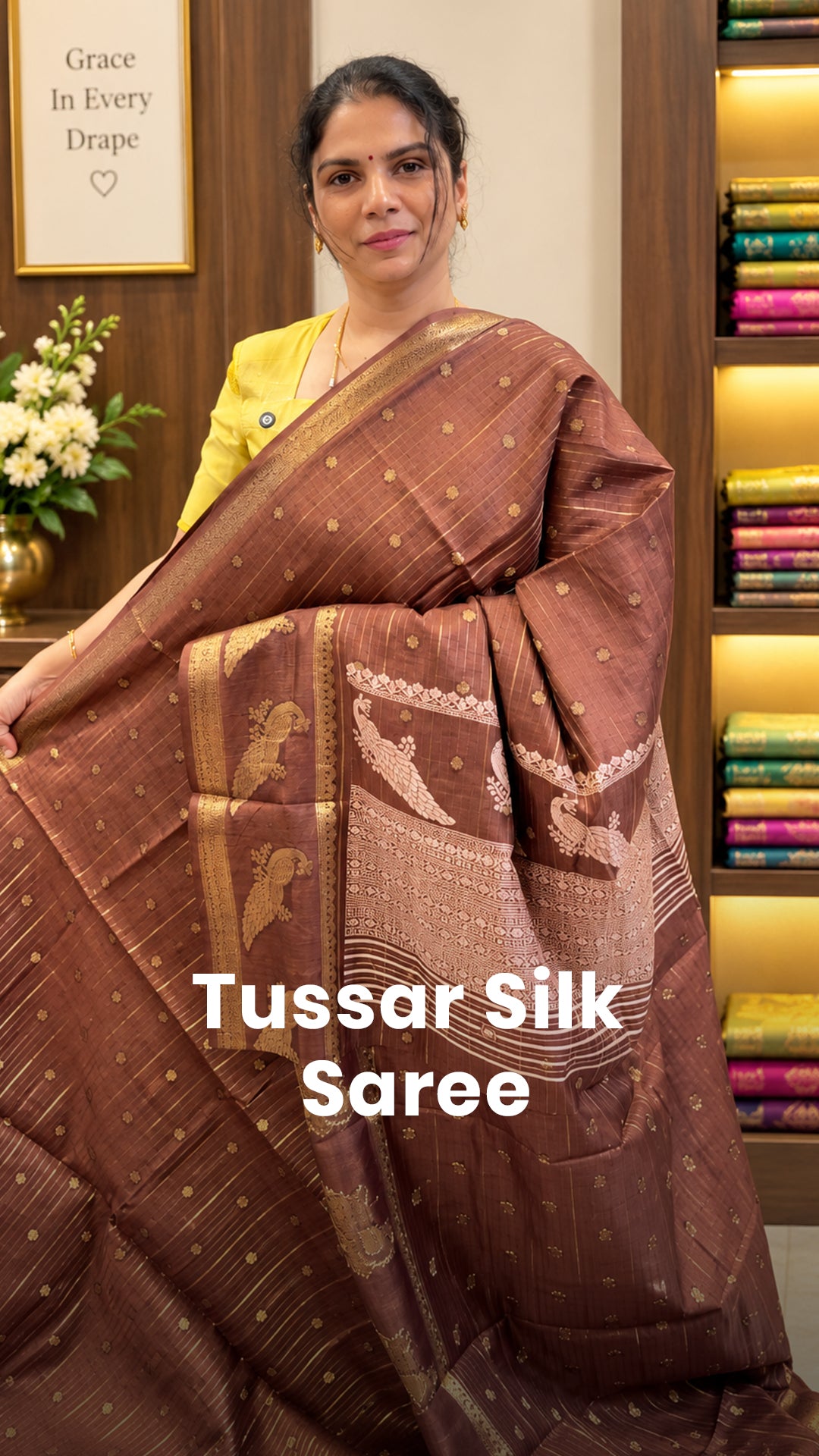 Saree Name - Semi Tussar Saree

Blouse - Self Colour Blouse

Length...