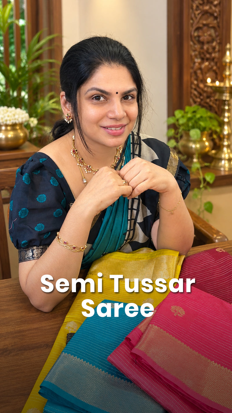 Saree Code - TTDS3565

Saree Name - Semi Tussar Silk Saree

Blouse ...