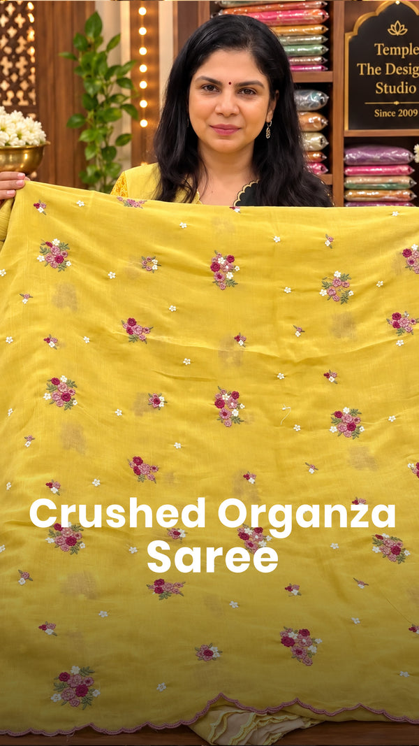 Saree Code - TTDS3412

Saree Name - Crushed Organza Saree

Blouse -...
