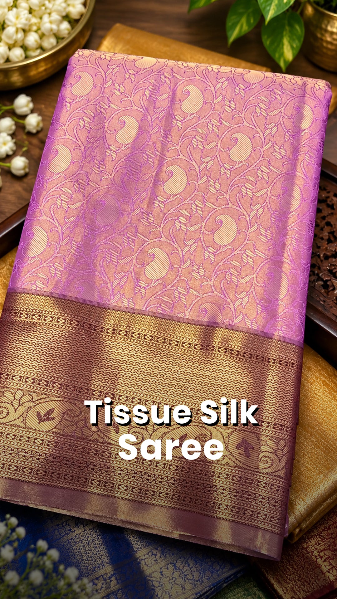 Saree Name - Tissue Silk Saree

Blouse - Contrast Blouse

Length - ...