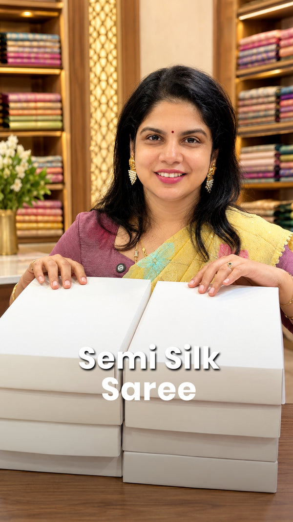 Saree Name -Semi Silk Saree

Blouse - Contrast Blouse

Length - 5mt...