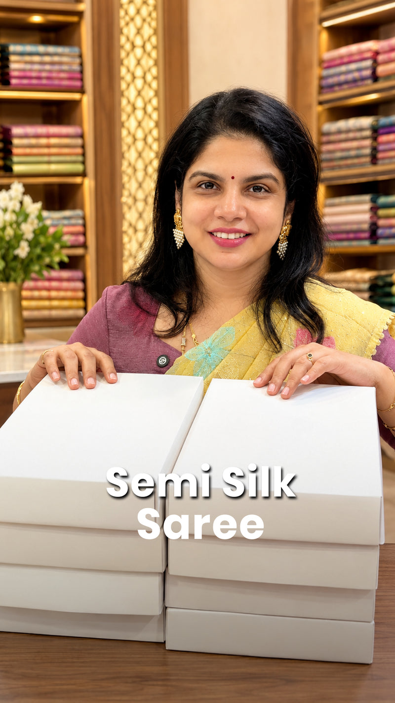 Saree Name -Semi Silk Saree

Blouse - Contrast Blouse

Length - 5mt...