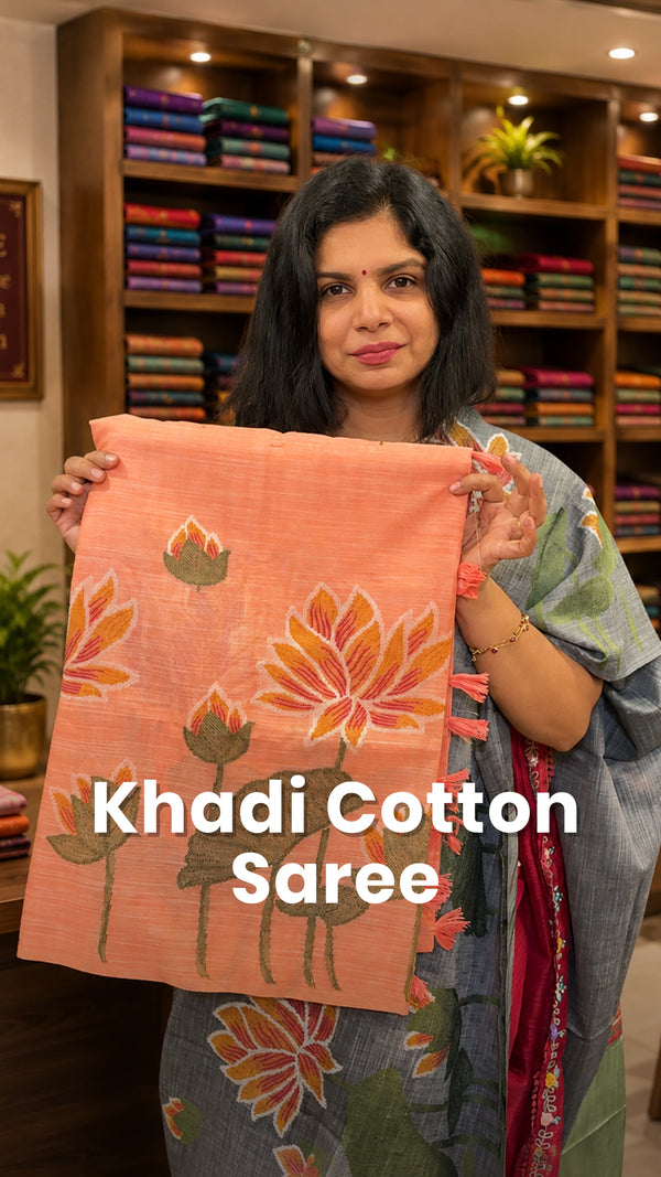 Saree Code - TTDS3537

Saree Name - Khadi Cotton Saree

Blouse - Co...