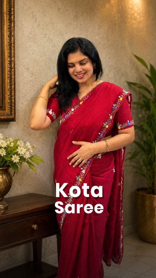 Saree Code - TTDS3529

Saree Name - Kota Saree

Blouse - Self Colou...