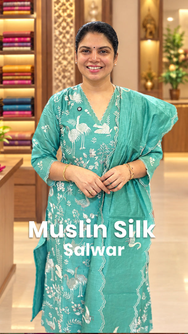 Saree Name - Maslin Silk Salwar Sets

Available Sizes - S to XL

Pr...
