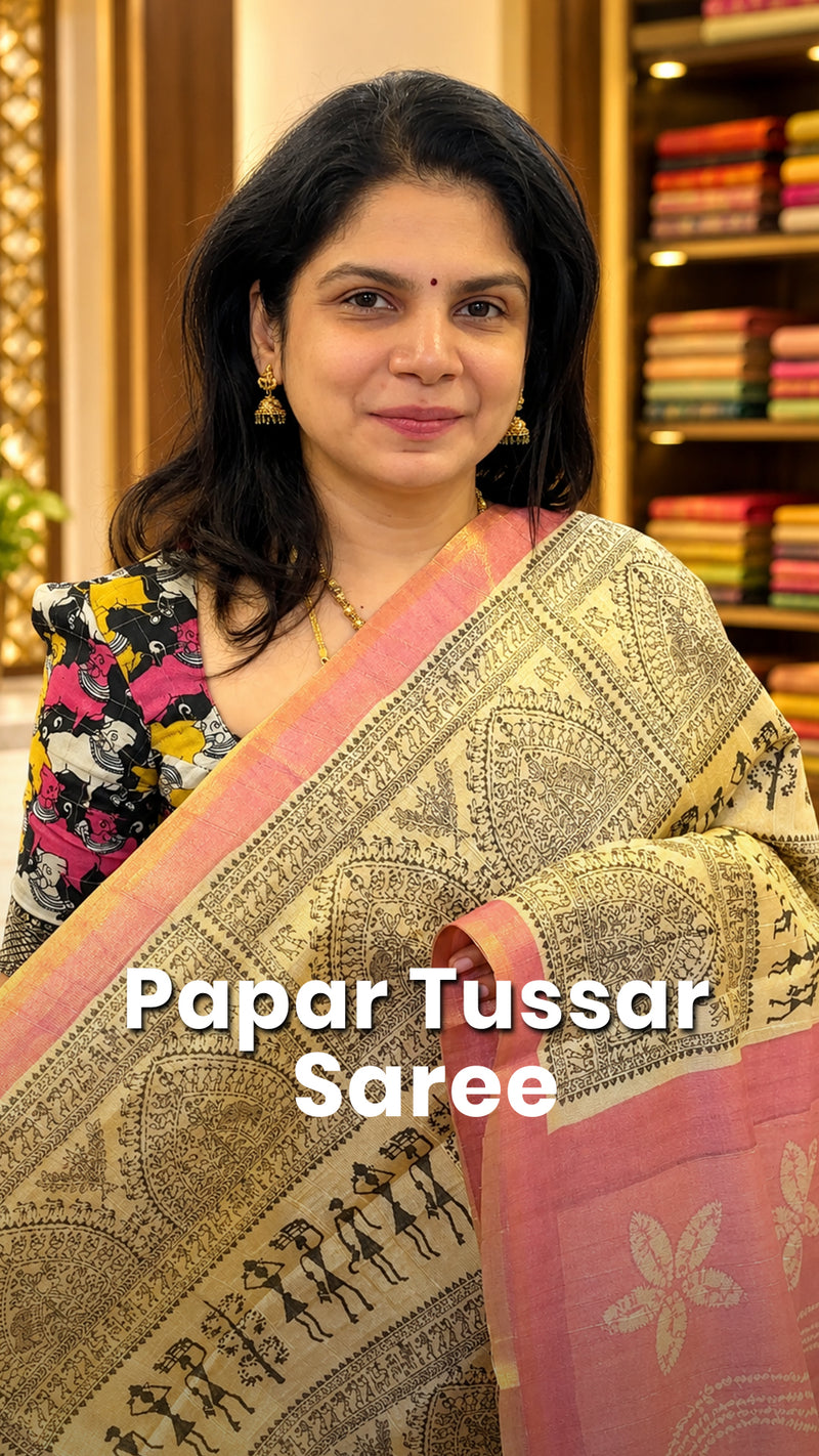 Saree Code - TTDS2786

Saree Name - Printed Paper Tussar Saree

Blo...