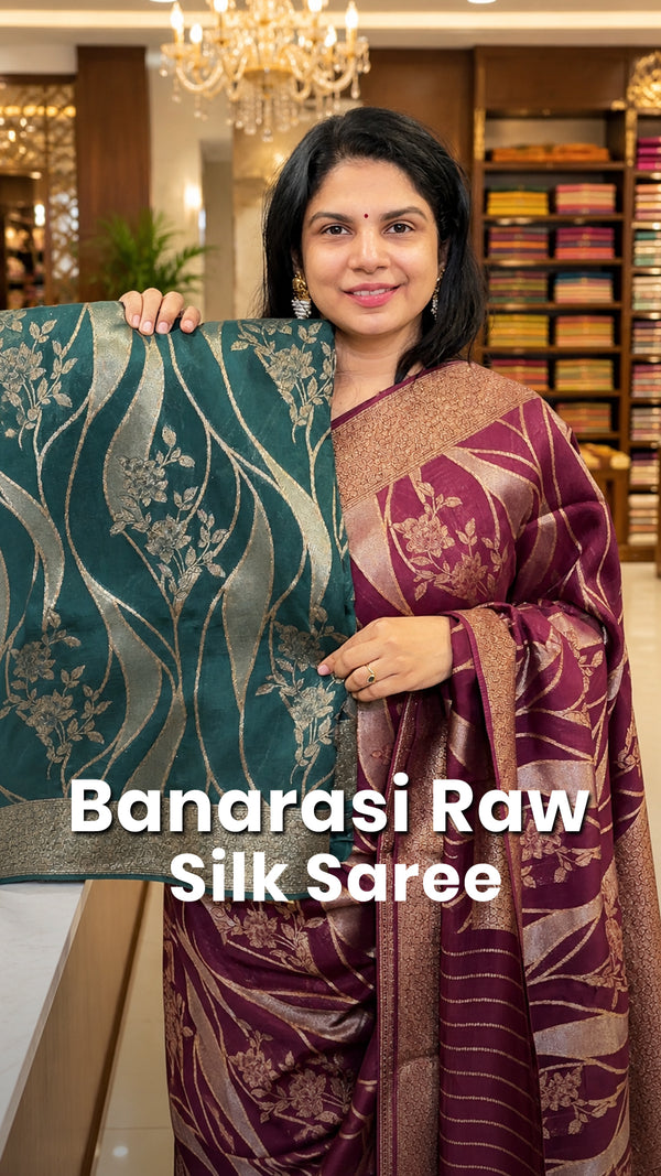Saree Name - Banarasi Raw Silk Saree

Blouse - Self colour Blouse

...