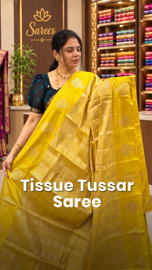 Saree Code - TTDS3556

Saree Name - Tissue Tussar Saree

Blouse - S...