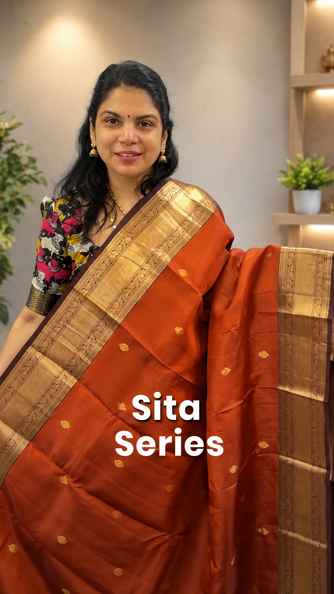 Saree Name - Sita Series( Pure Silk Saree)

Blouse - Contrast Blous...