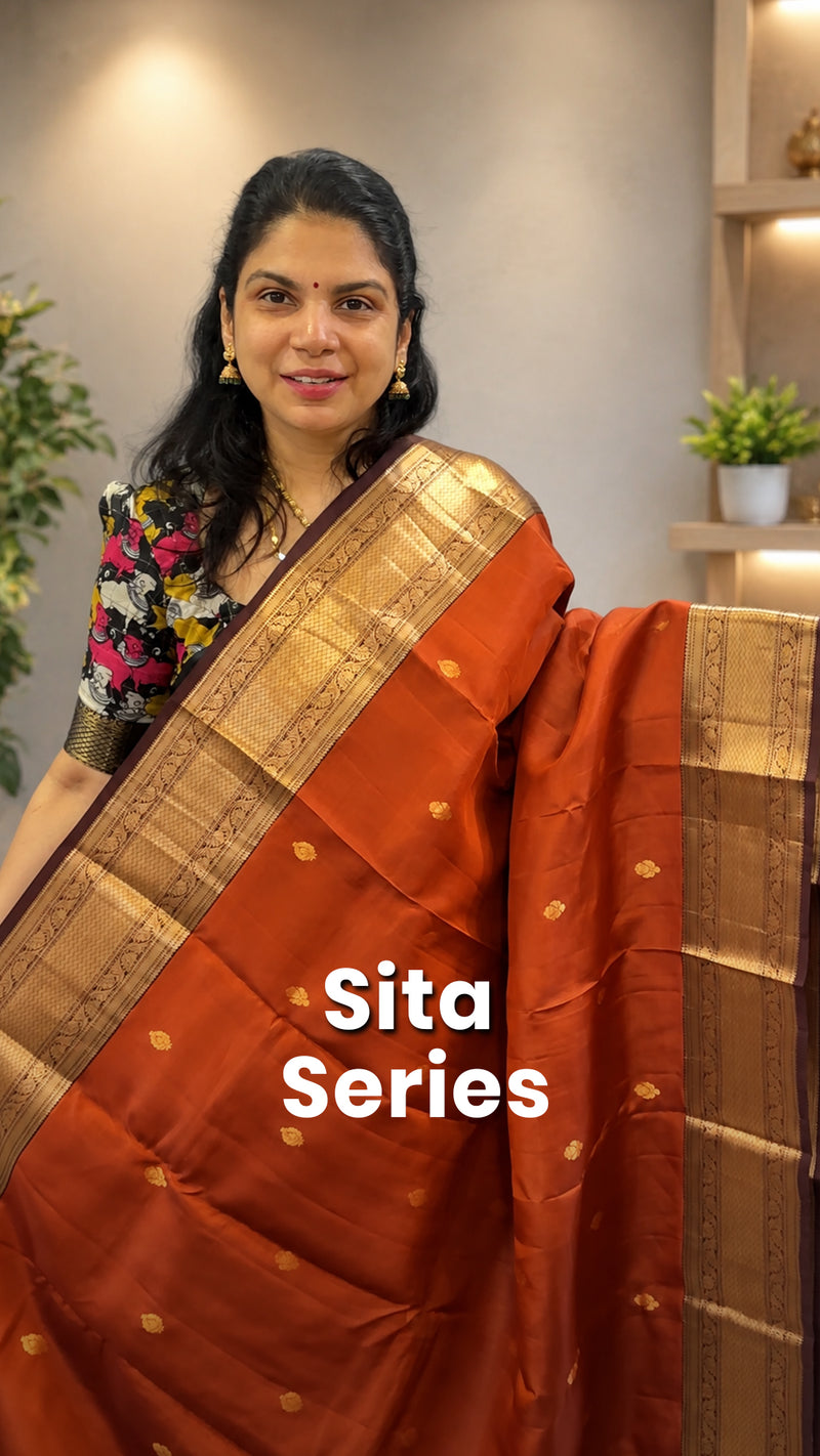 Saree Name - Sita Series( Pure Silk Saree)

Blouse - Contrast Blous...
