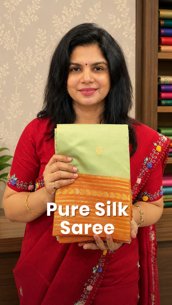 Saree Name - Sita Series( Pure Silk Saree)

Blouse - Contrast Blous...