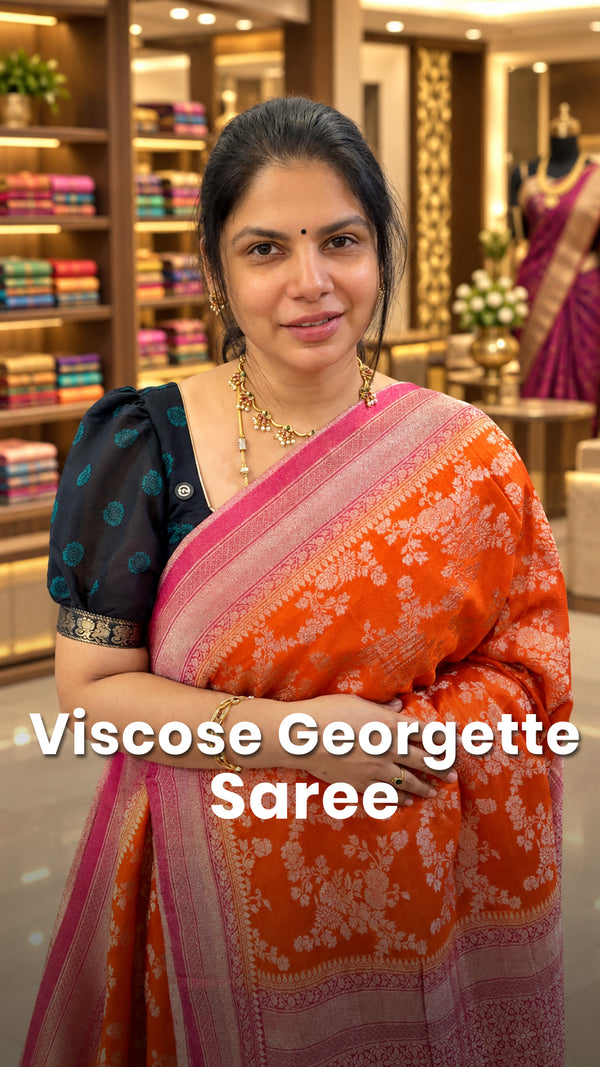 Saree Code - TTDS3560

Saree Name - Viscose Georgette Saree 

Blous...