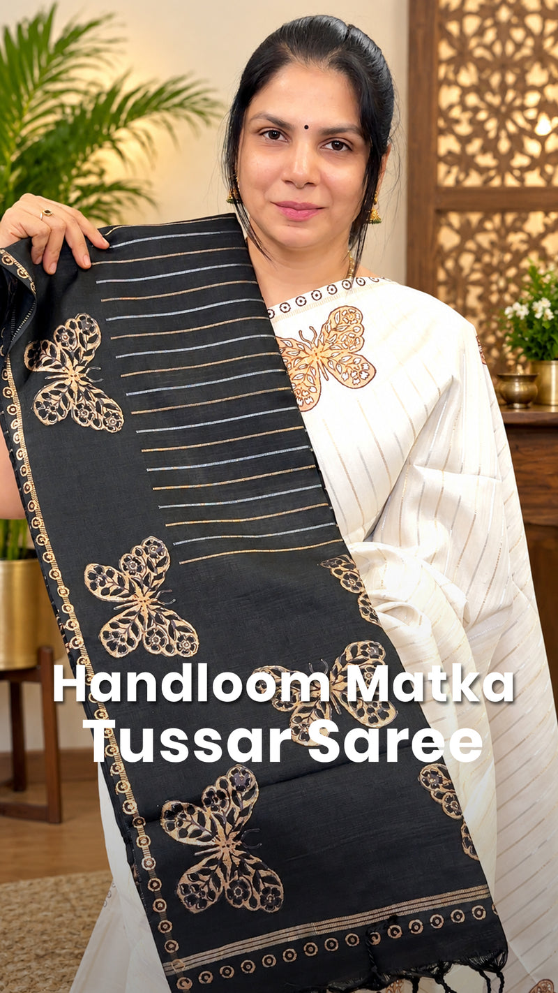 Saree Code - TTDS3562

Saree Name - Handloom Matka Tussar Saree

Bl...