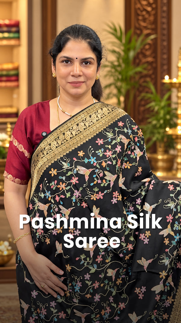 Saree Name - Pashmina Silk Saree

Blouse - Brocade Blouse

Price Ra...