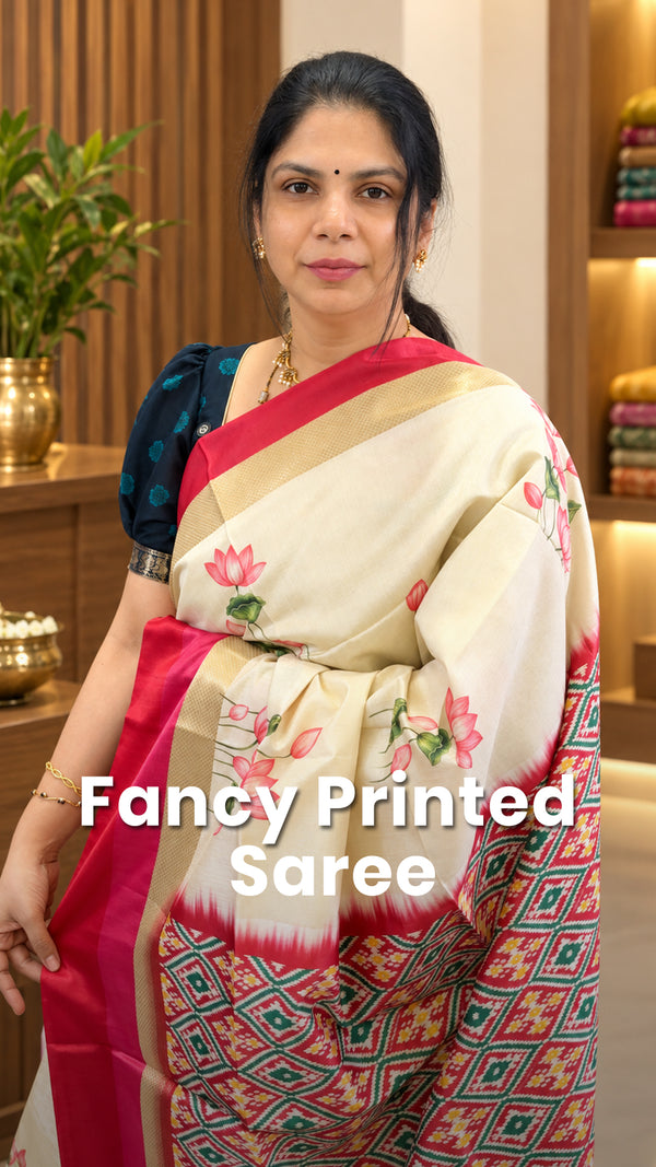 Saree Code - TTDS3557

Saree Name - Fancy Printed Saree

Blouse - C...