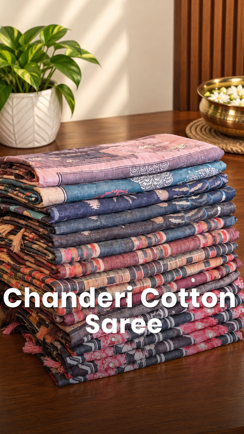 Saree Code - TTDS3588 | TTDS3587 

Saree Name - Chanderi Cotton Sar...