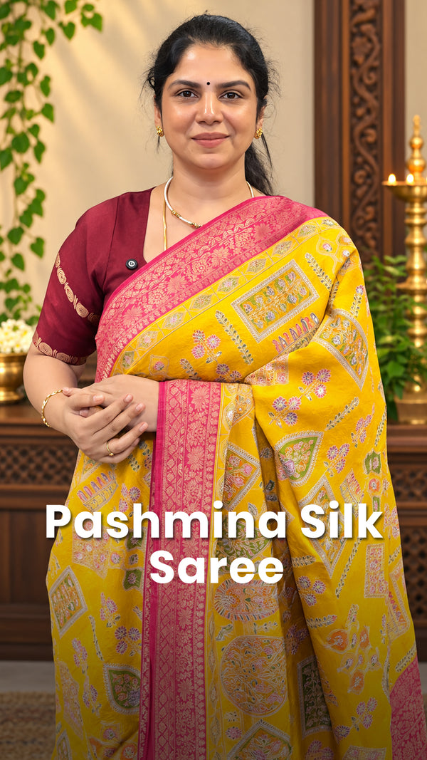 Saree Name - Pashmina Silk Saree

Blouse - Contrast Blouse

Price R...