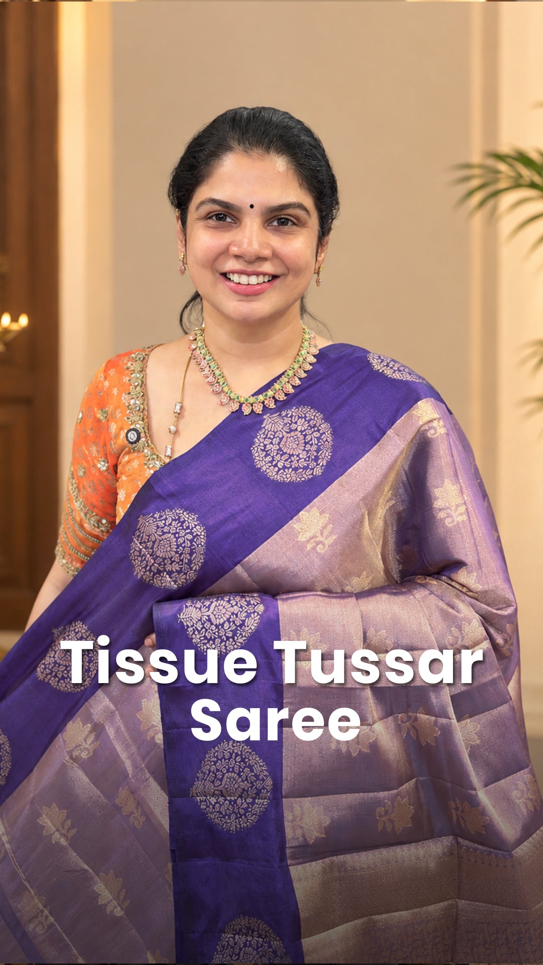 Saree Code - TTDS3510

Saree Name - Tissue Tussar Silk Saree

Blous...