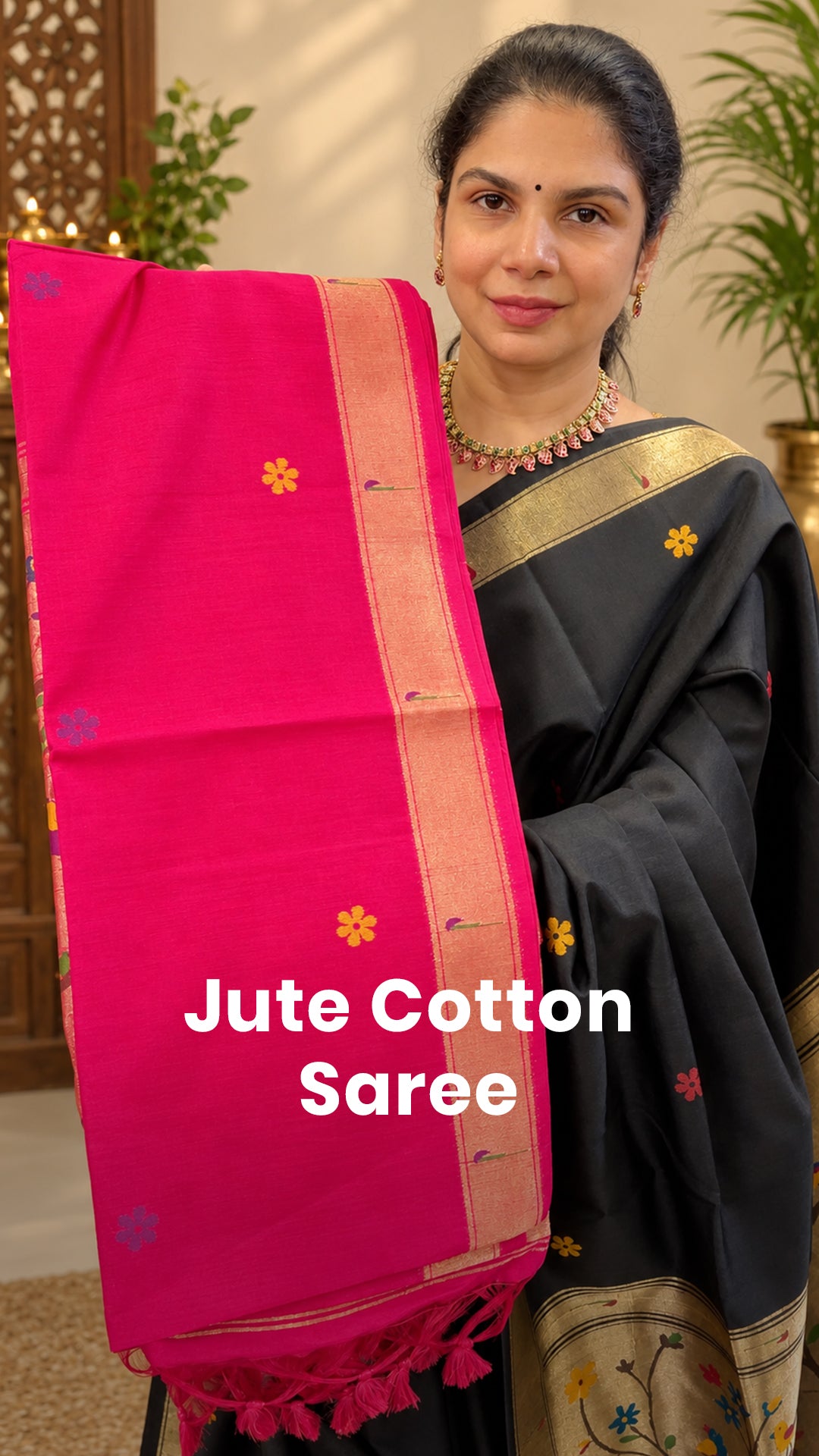 Saree Name - Jute Cotton Saree

Price - Rs.1400/-

Length - 5mtrs t...