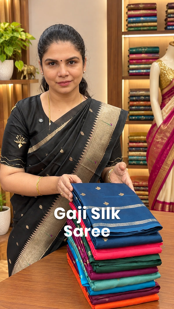 Saree Code - TTDS3598 

Saree Name - Gaji Silk Saree

Blouse - Cont...