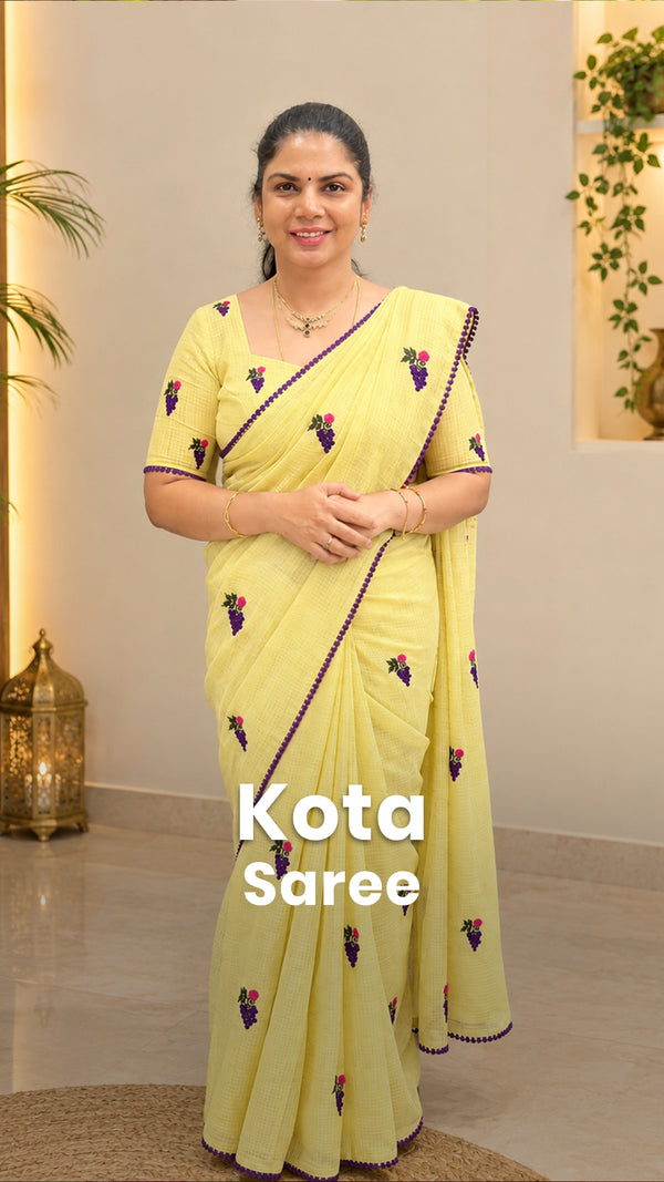 Saree Code - TTDS3602

Saree Name - Kota Saree

Price - Rs.1400/-

...