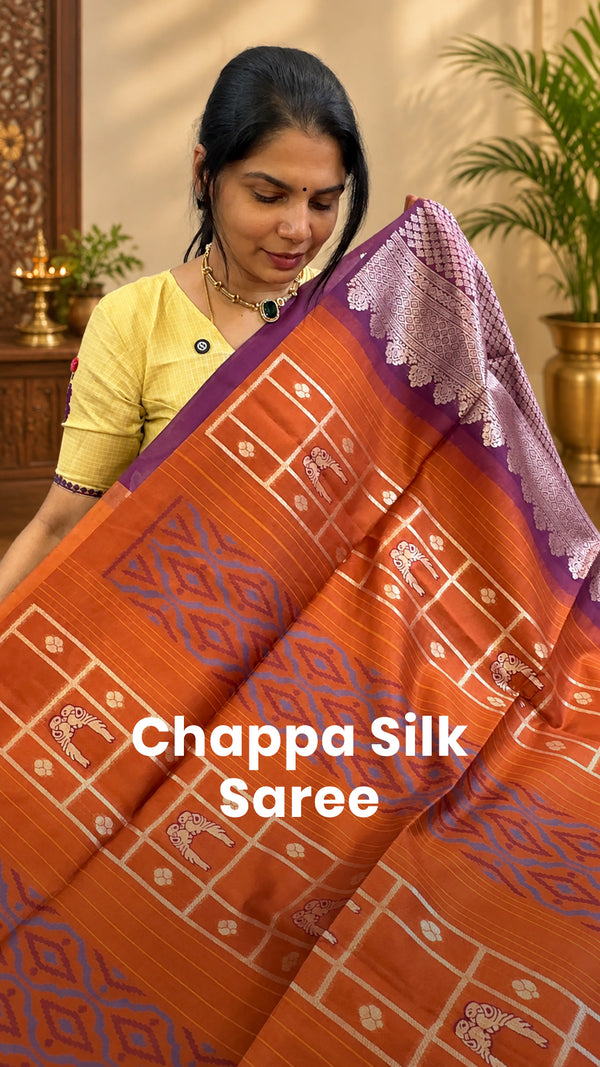 Saree Name - Chappa Silk Saree

Blouse -  Contrast Blouse

Length -...