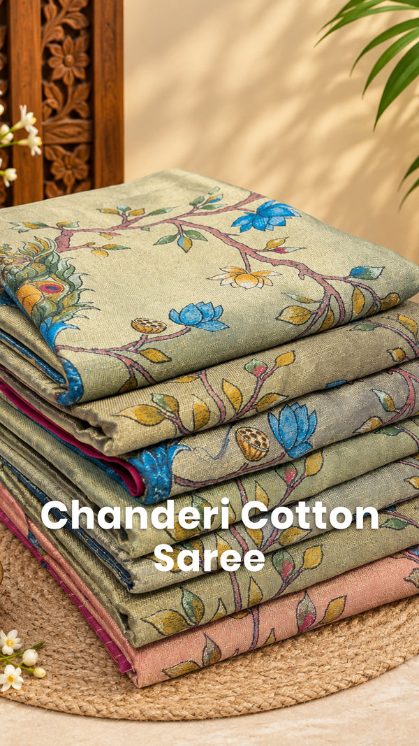 Saree Name - Chanderi Cotton Saree

Price - ₹1,700/-

Length - 5mtr...