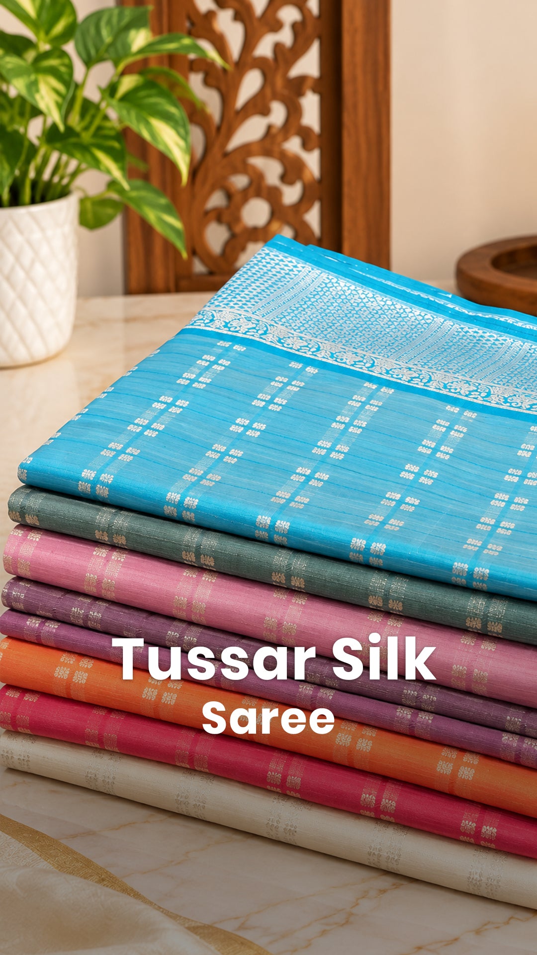 Saree Code - TTDS3235

Saree Name - Semi Tussar Saree

Blouse - Con...