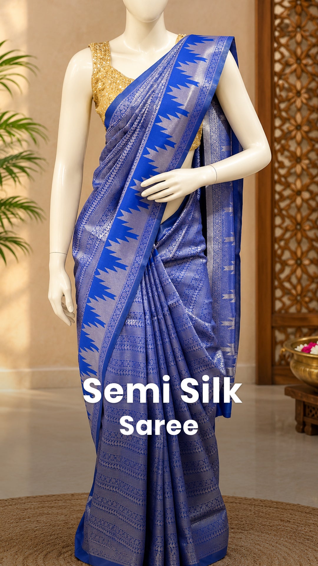 Saree Name - Semi Silk Saree

Blouse - Self Colour Blouse

Length -...