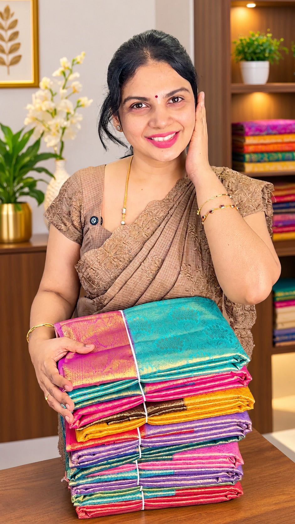 Saree Name - Semi  Silk Saree

Blouse - Contrast Blouse

Price - Rs...