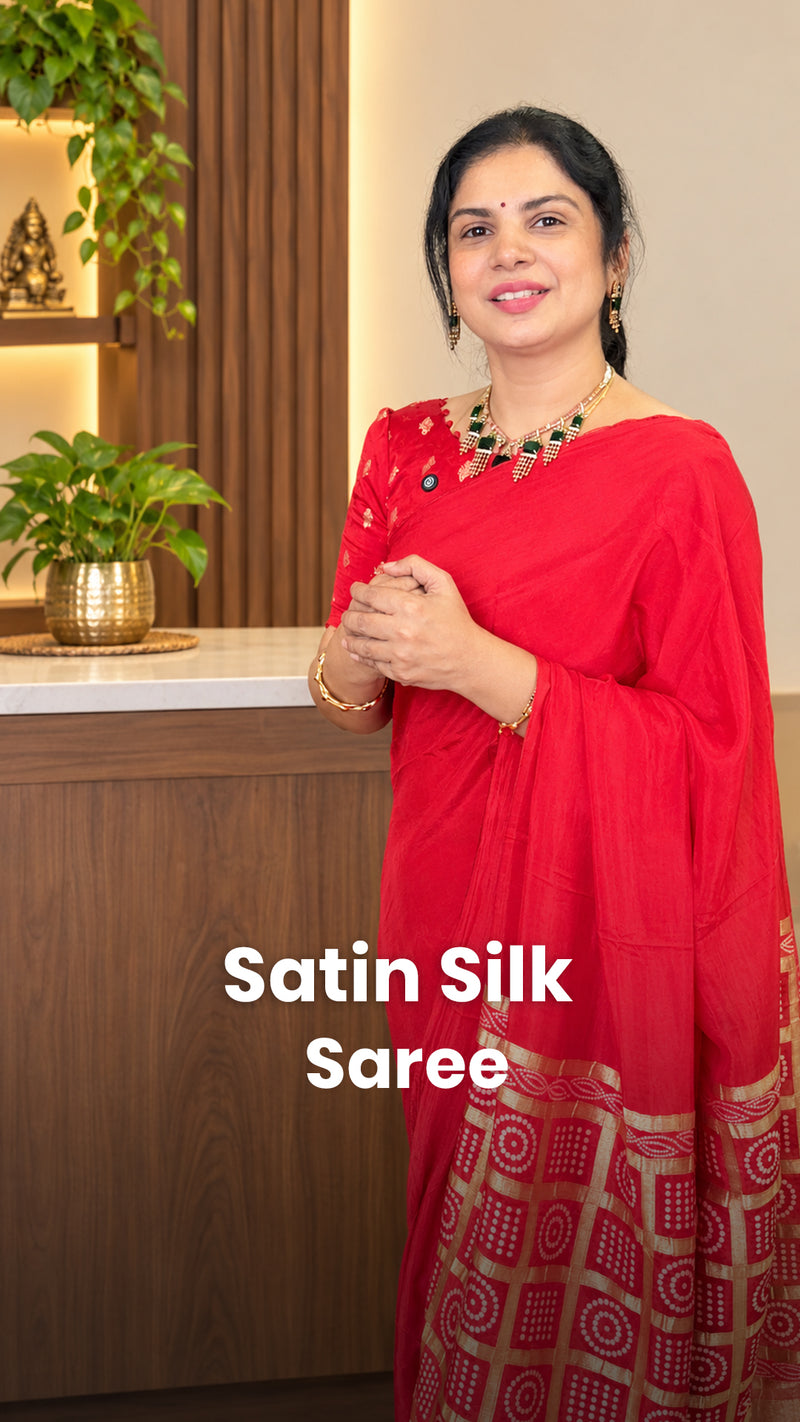 Saree Code - TTDS3670

Saree Name - Satin Silk  Saree

Price - Rs.1...