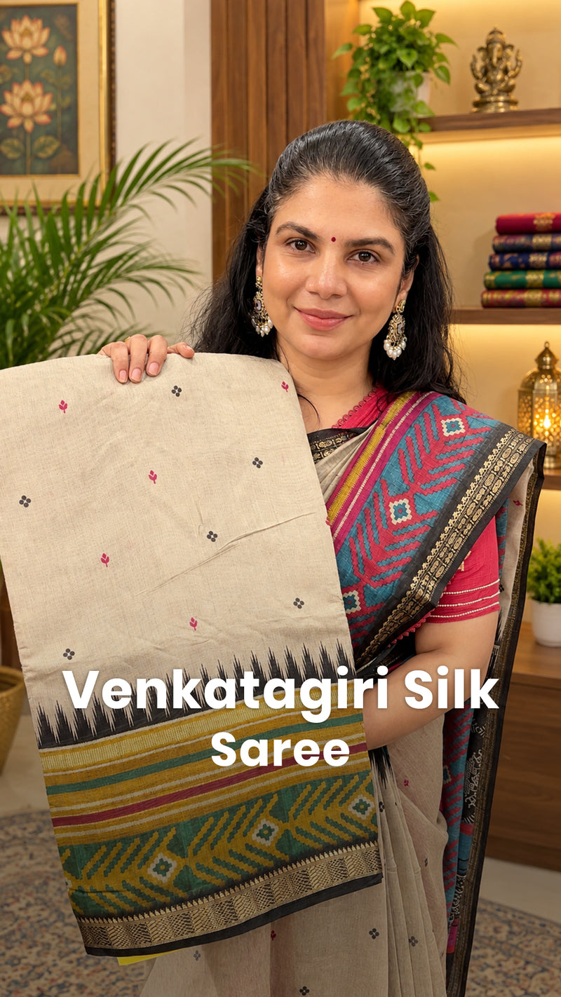 Saree Name - Venkatagiri Silk Saree

Blouse - Contrast Blouse

Pric...