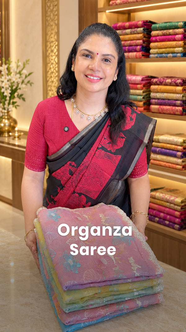 Saree Name - Organza Saree

Blouse - Self Colour Blouse

Price - Rs...