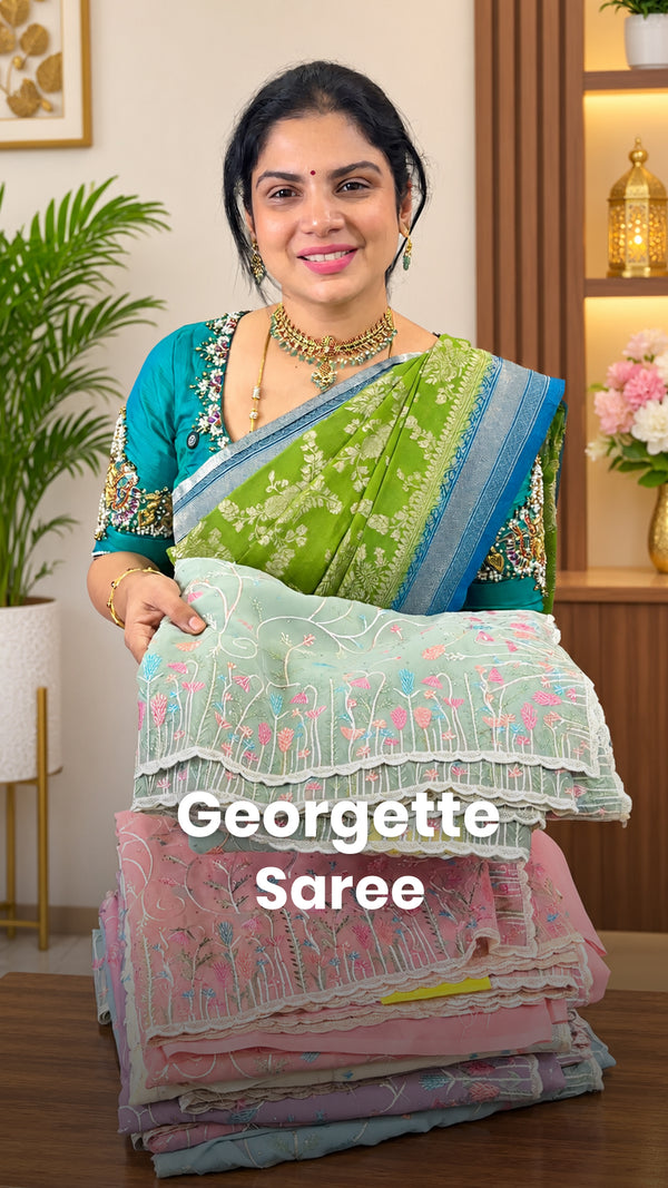 Saree Code - TTDS3662

Saree Name - Georgette Saree 

Blouse - Desi...