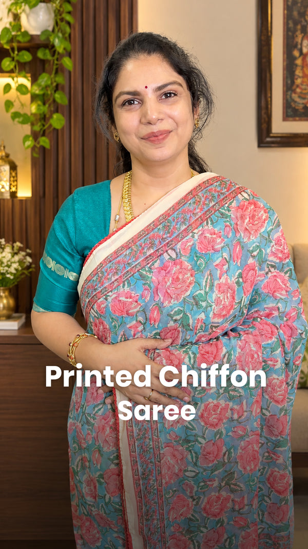 Saree Code - TTDS3674

Saree Name - Printed Chiffon Saree

Blouse -...