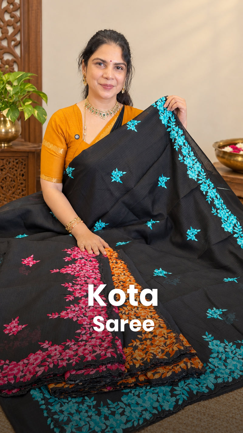 Saree Code - TTDS3677

Saree Name - Kota Saree

Blouse - Self Colou...