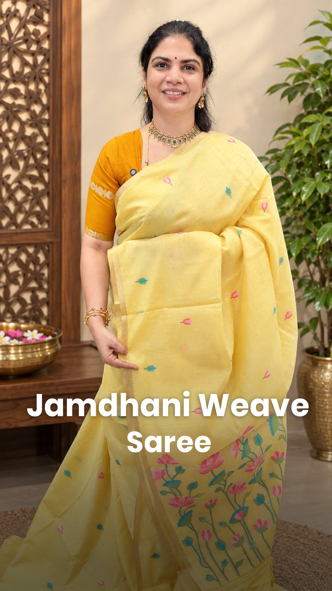 Saree Name - Jamdhani Weave Saree

Blouse - Self Colour Blouse

Pri...