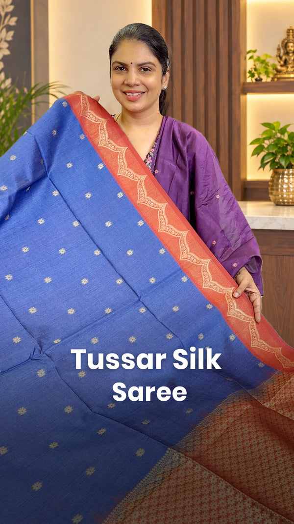 Saree Code - TTDS3682

Saree Name - Tussar Silk Saree

Price - Rs.2...